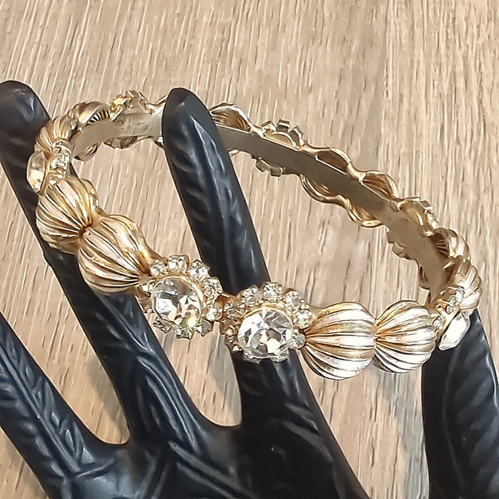 Vintage Two Toned Rhinestone Bangle